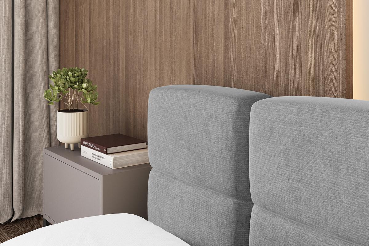 POLSTERBETT mit Bettkasten und Lattenrost, Bett mit Kopfteil, Boxbett ohne Matratze, Doppelbett mit Stauraum - NATA-v1 200x200 Grau - Anthrazit, Holzwerkstoff/Textil (200/200cm) - ALTDECOR