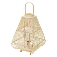 BAMBUS LATERNE H: 73,5 cm Holzfarbe Boho Stil - Naturfarben, Holz (38/73.5/38cm)