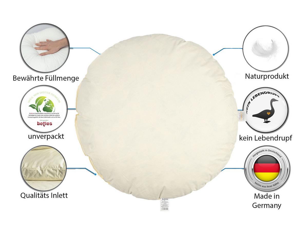 FEDERKISSEN Publik rund 40 cm Ø - Creme, Textil (40/40cm) - beties Heimtextil