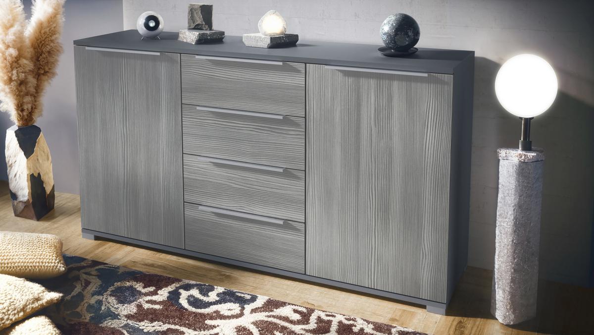 SIDEBOARD Linio Avola-Anthrazit - Anthrazit, Holzwerkstoff (138.5/75.5/35cm) - Vladon