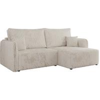 ECKSCHLAFSOFA MESTO L Beige Cord - rechts - Beige/Schwarz, Kunststoff/Textil (147/227cm) - MKS