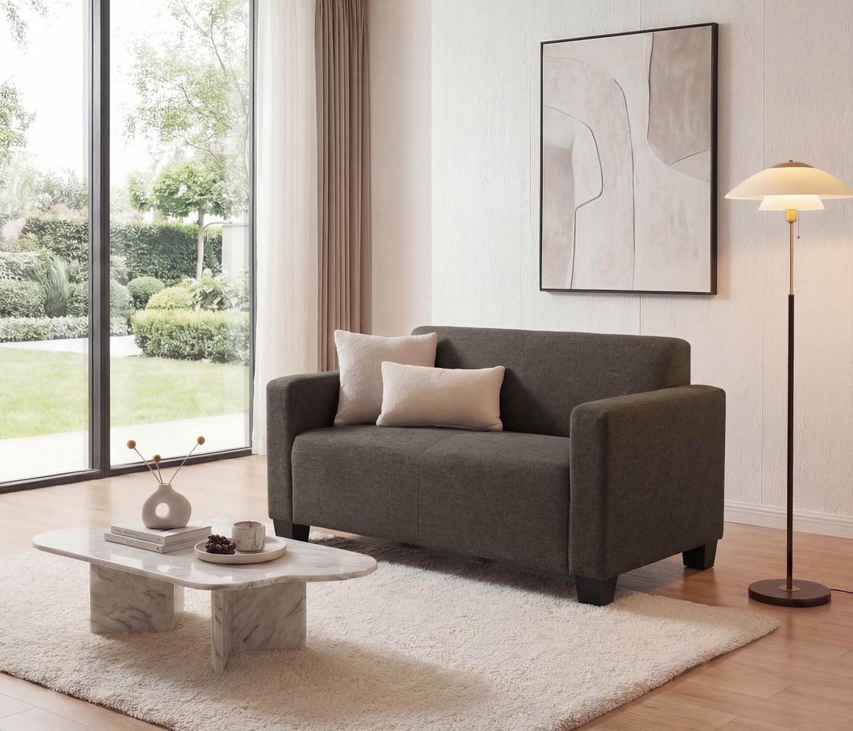 2-SITZER SOFA COUCH LOUNGESOFA Braun - Braun, Textil (136/76/72cm) - MCW