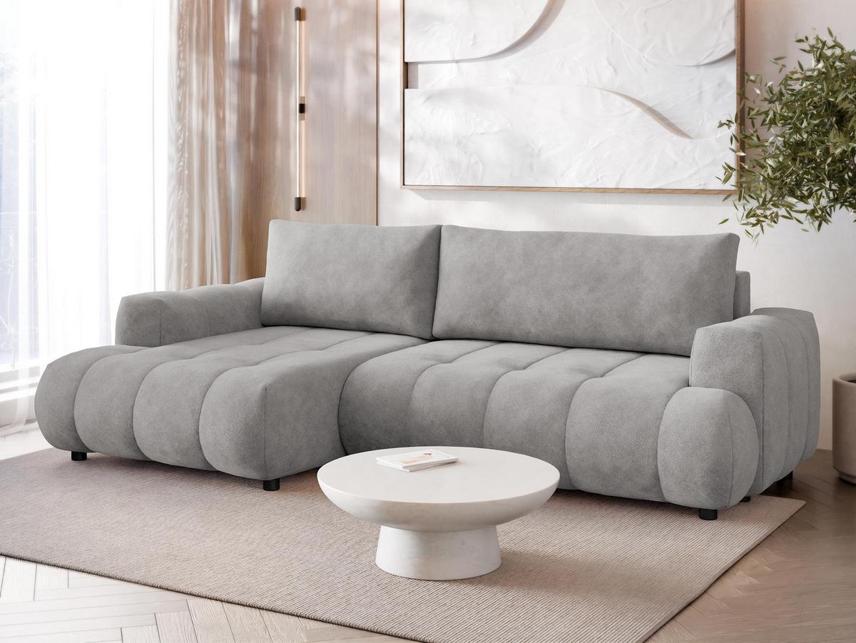 ECKSOFA Haiti, Seite: Links LC+2R - Hellgrau/Schwarz, Holz/Textil (276/156cm) - MIRJAN24