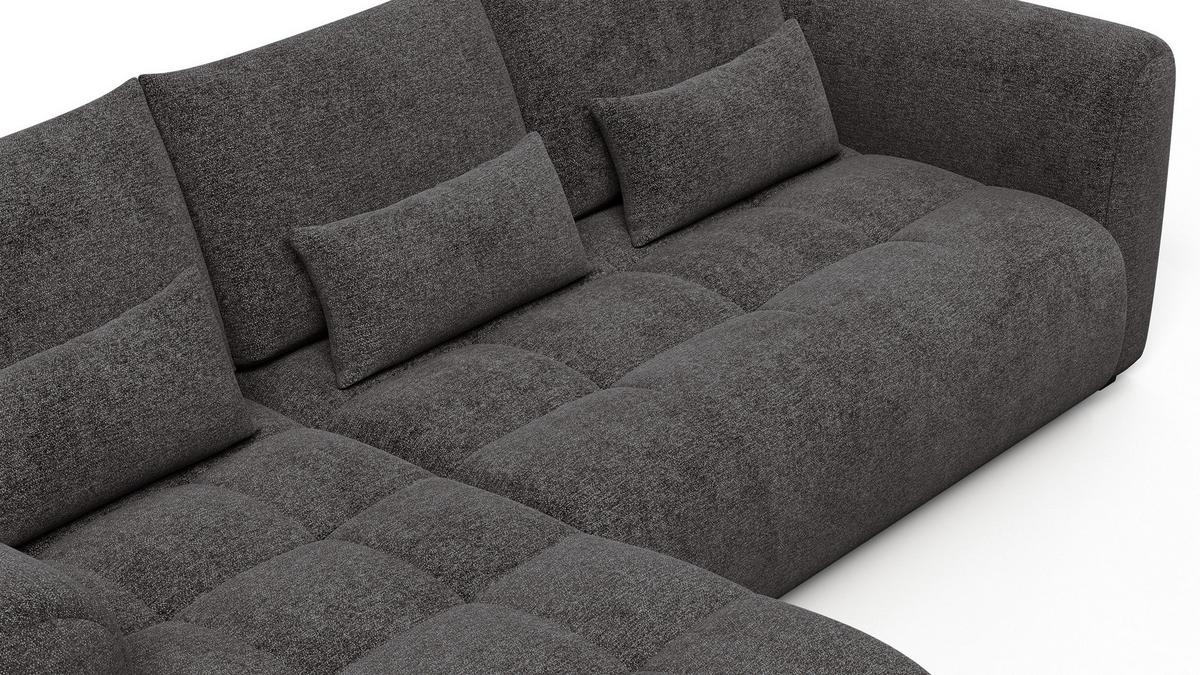 ECKSOFA SORENO 4-Sitzer, dunkelgrau - Dunkelgrau/Schwarz, Holz/Textil (293/171cm) - Wozimo