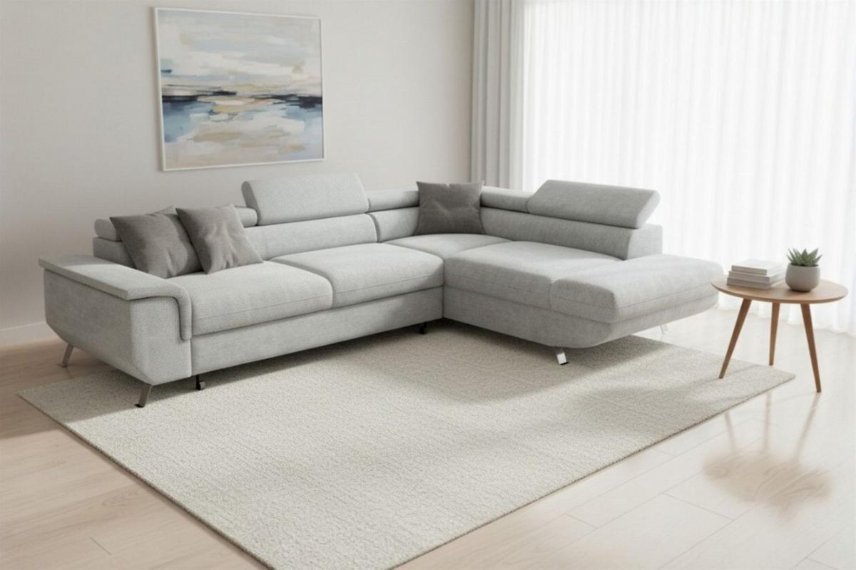 ECKSOFA Plato Mit Schlaffunktion - Hellgrau, Holzwerkstoff/Textil (202/268cm) - Fun Möbel