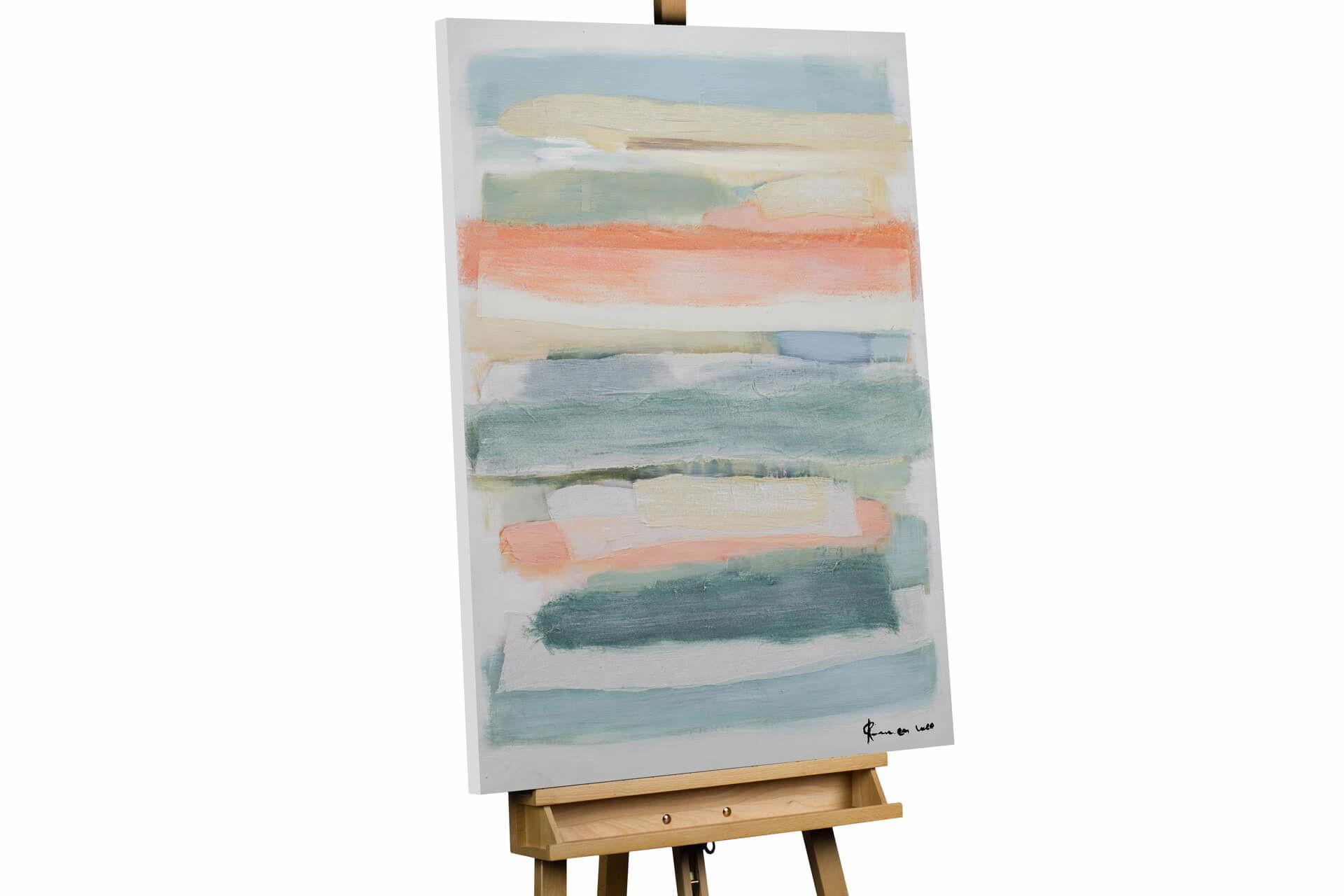 ACRYLBILD HANDGEMALT 75/100 cm - Beige/Weiß, Holz/Textil (75/100cm) - KUNSTLOFT