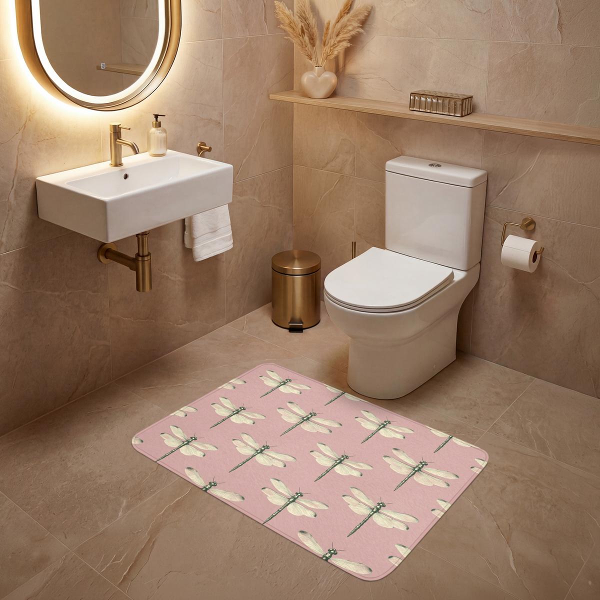 WC-VORLEGER Lillibells - Muster - Rosa Toilettenteppich 90x60 cm - Rosa, Textil (90/1cm) - OnlyWow