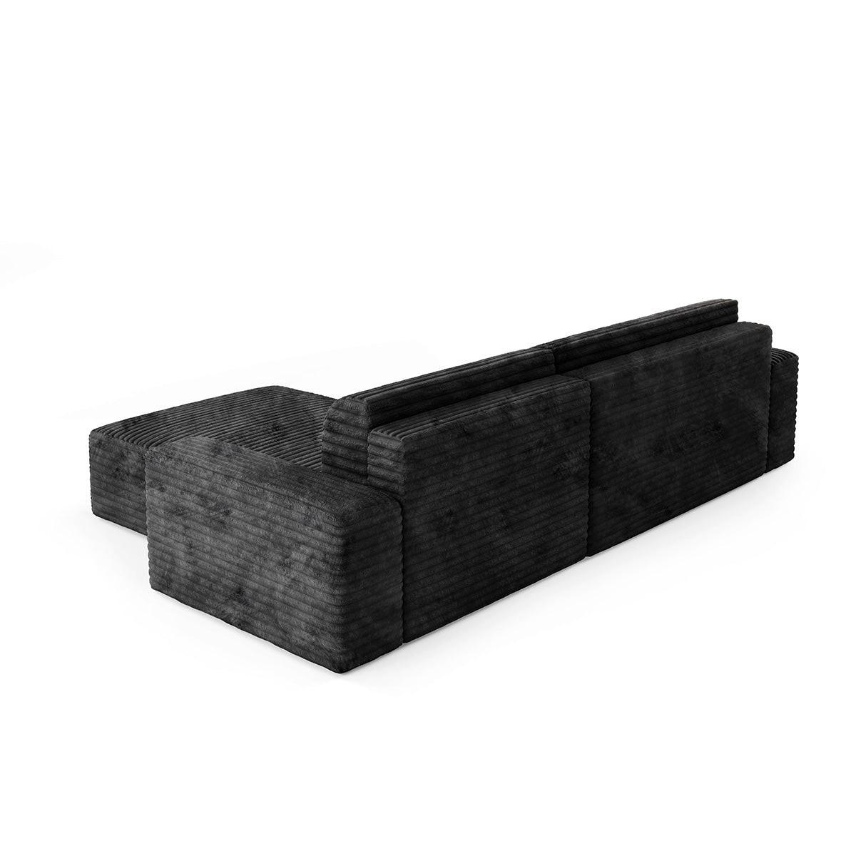 ECKSOFA Fabio 3 Sitzplätze Schwarz - Schwarz, Holz (300/185cm) - Petits-meubles
