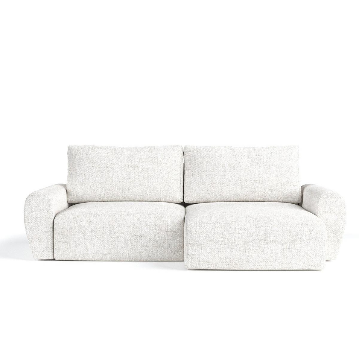ECKSOFA OMARI mit Schlaffunktion Creme im Neve Stoff - Creme/Schwarz, Holz/Holzwerkstoff (253/153cm) - AltaBeds