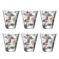 KINDERBECHER Bambini Einhorn 215 ml 6er Set - Weiß, Glas (0.215L) - Leonardo Living