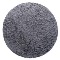 HOCHFLORTEPPICH, einfarbig, aus Polyester, Grau, Ø 200 cm - Grau, Textil (200/200cm) - KADIMA DESIGN
