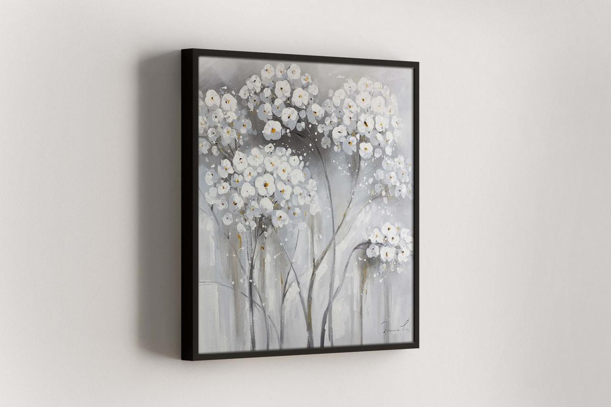 ÖLGEMÄLDE 80/80 cm - Schwarz/Grau, Holz/Textil (80/80cm) - KUNSTLOFT
