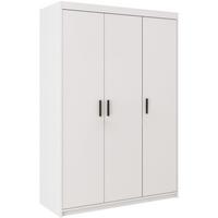 DREHTÜRENSCHRANK Elena mit 3 Türen, ohne Spiegel, Weiß - Weiß, Holzwerkstoff (130/190/53cm) - Beautysofa