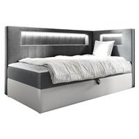 BOXBETT Gold Junior 3, Seite zum Öffnen des Bettkastens: Rechts - H3 - Weiß/Grau, Holz (90/200cm) - MIRJAN24