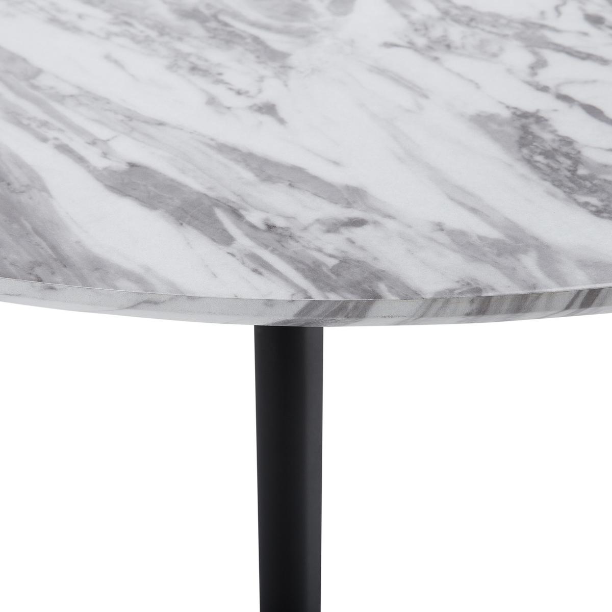ESSTISCH 110/110/75 cm Grau, Weiß, Schwarz Rund Kenton - Grau, Holzwerkstoff (110/110/75cm) - Beliani