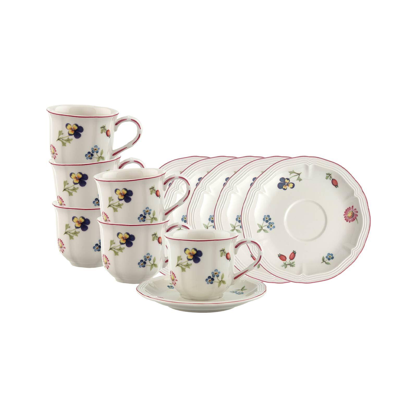 ESPRESSOTASSEN MIT UNTERTASSEN Petite Fleur bunt 80 ml 6er Set - Multicolor, Keramik (0.08L) - Villeroy & Boch