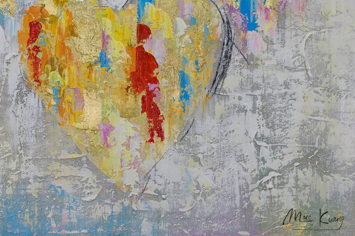 ACRYLBILD HANDGEMALT 60/60 cm - Multicolor/Grau, Holz/Textil (60/60cm) - KUNSTLOFT