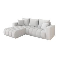 ECKSOFA mit Schlaffunktion Ottomane Links MILA-L-v1 277x195x86 Weiß Bouclé - Schwarz/Weiß, Holzwerkstoff/Kunststoff (277/194cm) - ALTDECOR