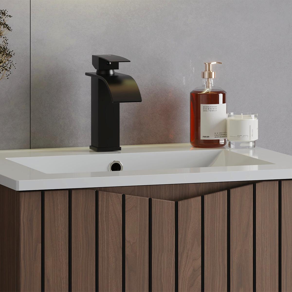 WASCHTISCH 60cm Siena Holz und Schwarz - Braun, Holzwerkstoff (60/50/45.8cm) - Petits-meubles