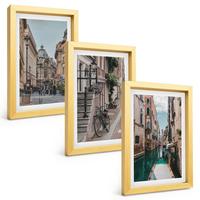 BILDER SET 3er Set - 20x30 cm Goldrahmen - Venedigs Wasserstraßen - Goldfarben, Kunststoff (20/30cm) - TULUP