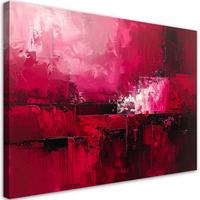 LEINWANDBILD, Rosa Abstraktion mit malerischer Textur und Tiefe - Rosa, Textil (100/70cm) - Feeby