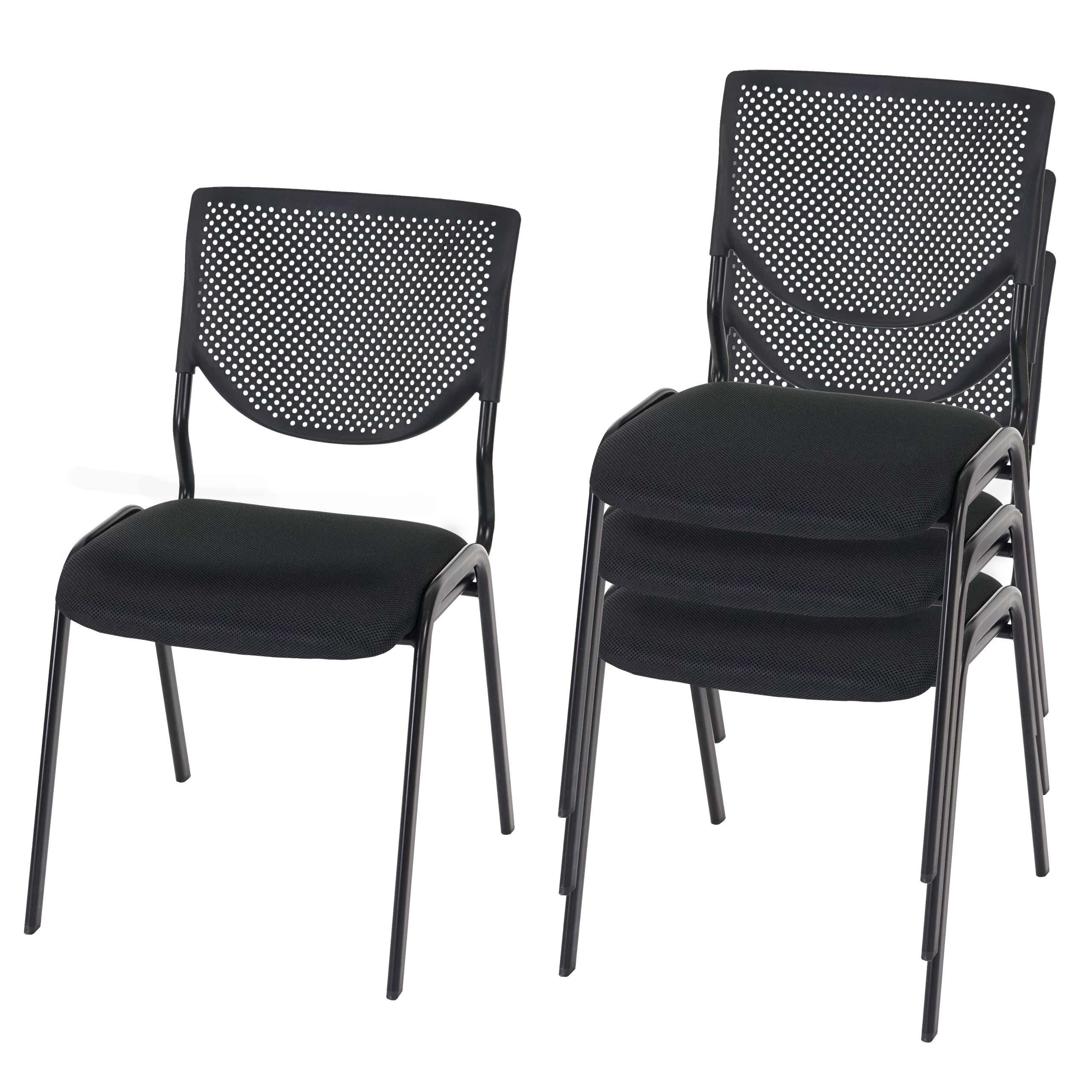 BESUCHERSTUHL Schwarz 4er-Set - Schwarz, Textil (49/83/58cm) - MCW