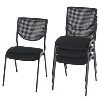 BESUCHERSTUHL Schwarz 4er-Set - Schwarz, Textil (49/83/58cm) - MCW