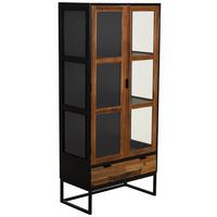 VITRINE aus Holz, schwarz, 72x41x159cm - Schwarz, Holzwerkstoff (72/158.5/40.5cm) - Wanderlust