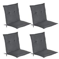 NIEDERLEHNERAUFLAGE Loft NL 100/50/6cm Graphitgrau 4tlg - Graphitfarben, Textil (50/6/100cm) - Beautissu 