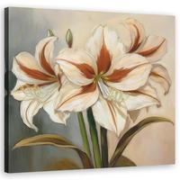 WANDBILD blumen lilien natur - Weiß, Textil (50/50cm) - Feeby