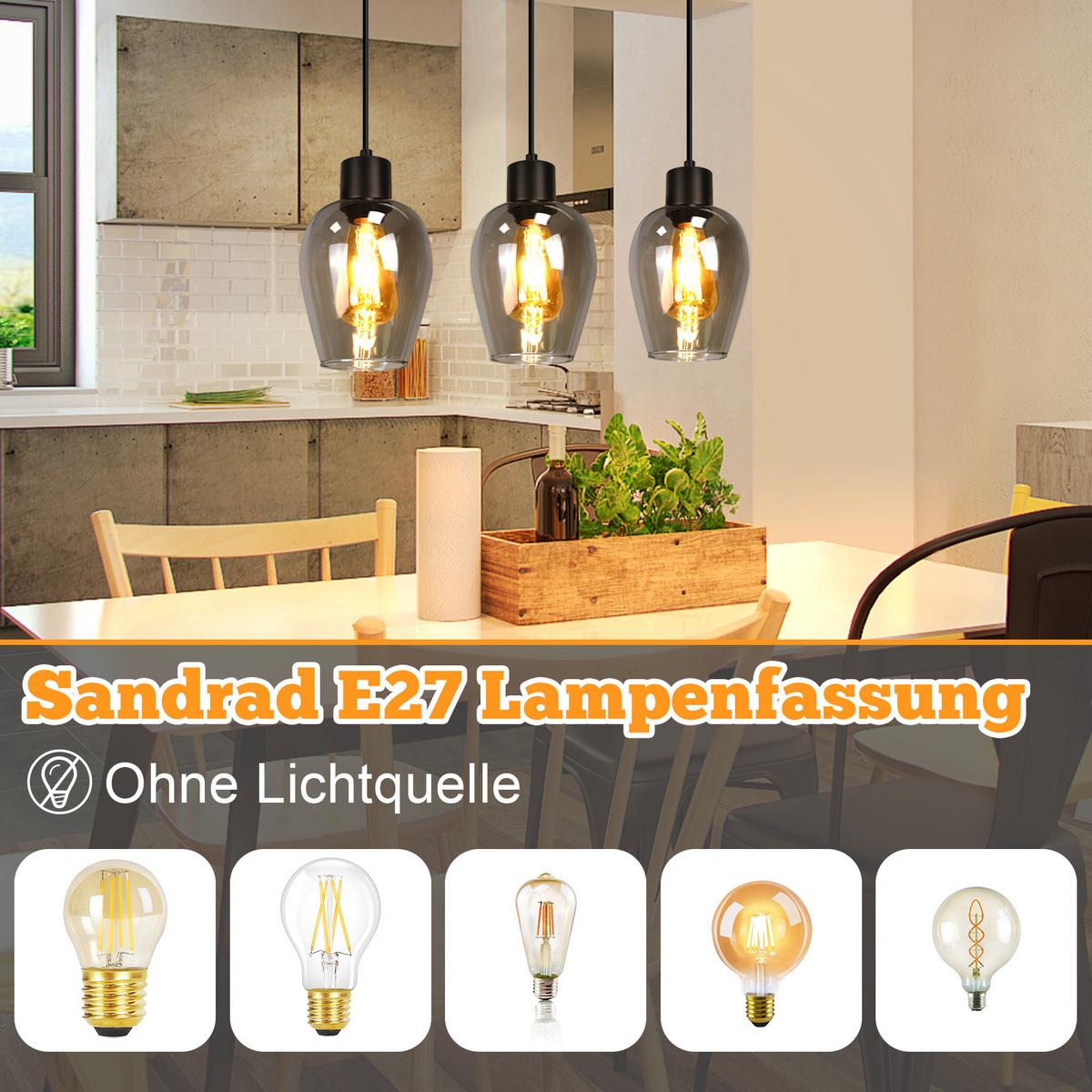 PENDELLEUCHTE Robert 48/5/120 cm - Schwarz, Glas (48/5/120cm) - ZMH
