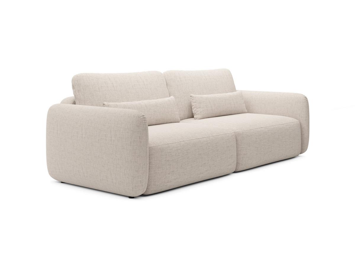 BETTSOFA ATTO Creme Chenille-Stoff mit Schlaffunktion - Creme, Textil (103/87/238cm) - MASSENO