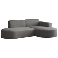 ECKSOFA Hana L-Form 3-Sitzer Ecke Rechts, Boucle, Grau 241/73/168 cm - Schwarz/Grau, Textil/Metall (168/241cm) - WFL GROUP