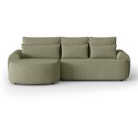 ECKSCHLAFSOFA Olivio L Hellgrün, links - Schwarz/Hellgrün, Kunststoff/Textil (266/170cm) - Beautysofa