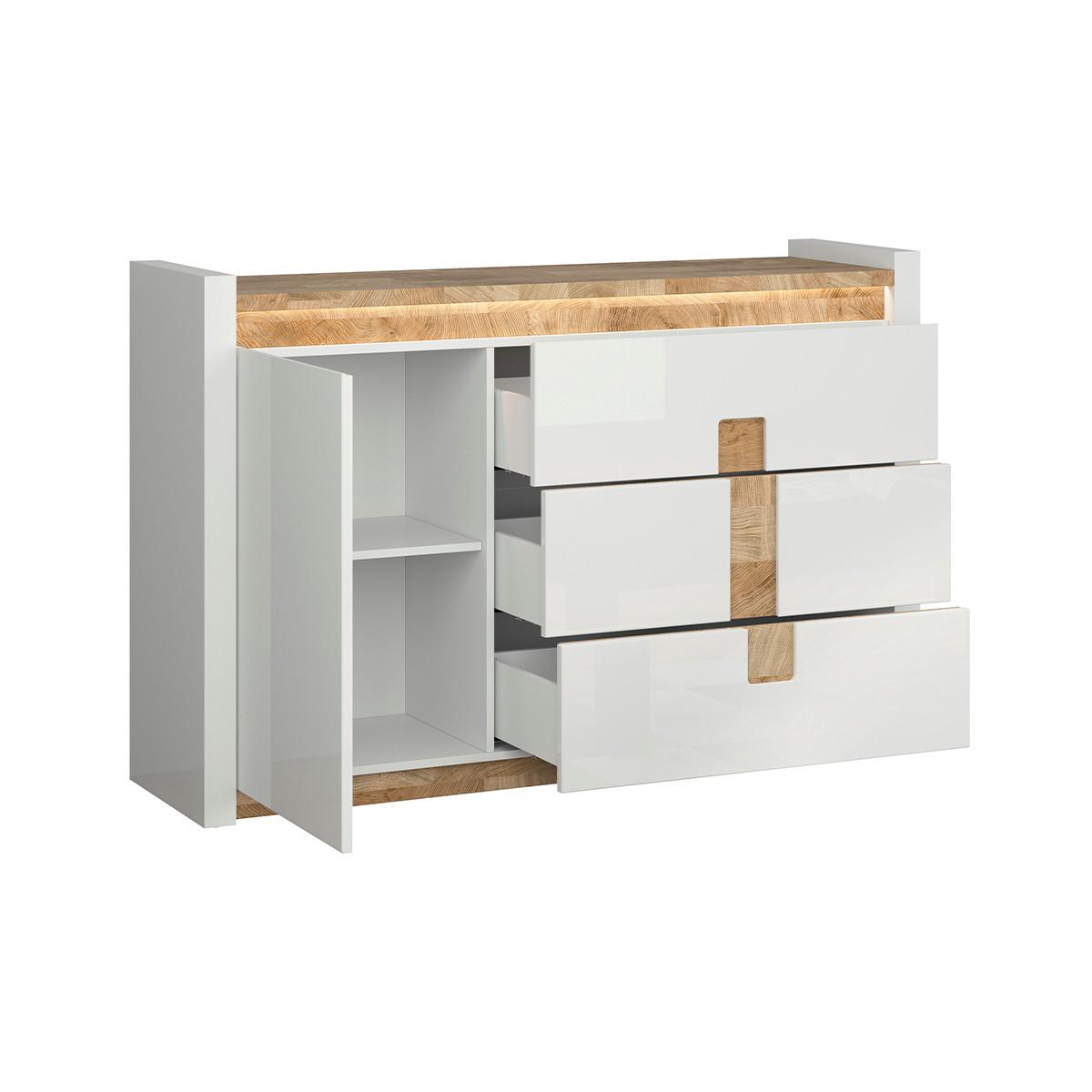 SIDEBOARD Helios Weiß und Holz - Weiß, Holzwerkstoff (147/96.5/41cm) - Petits-meubles