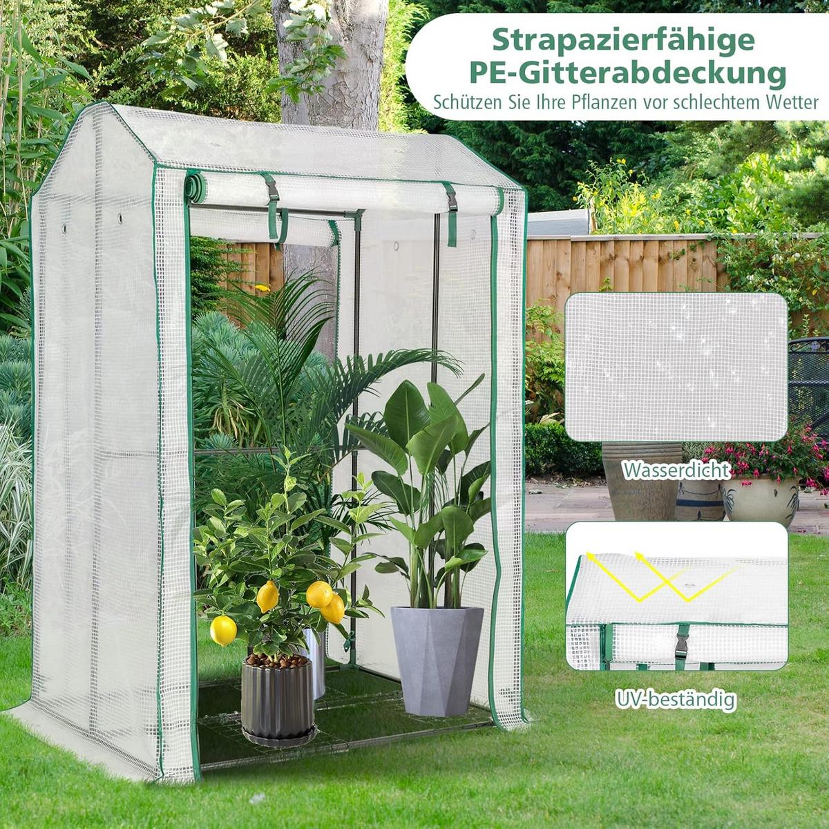GEWACHSHAUS für Tomaten Transparent - Transparent, Metall (100/150/81cm) - COSTWAY