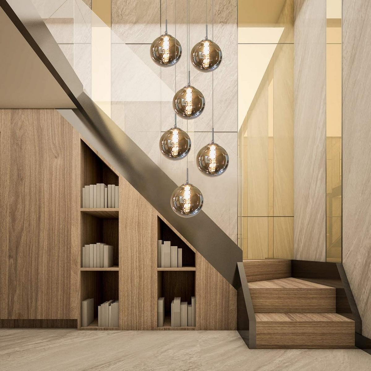 LED-HÄNGELEUCHTE Leuchtjorn 30/30/150 cm - Grau, Glas (30/30/150cm) - ZMH