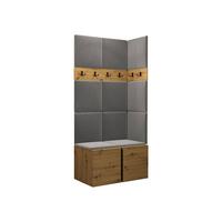 GARDEROBEN-SET Orion I - Eiche Artisan/Grau, Holzwerkstoff/Kunststoff (84/186/46cm) - MIRJAN24
