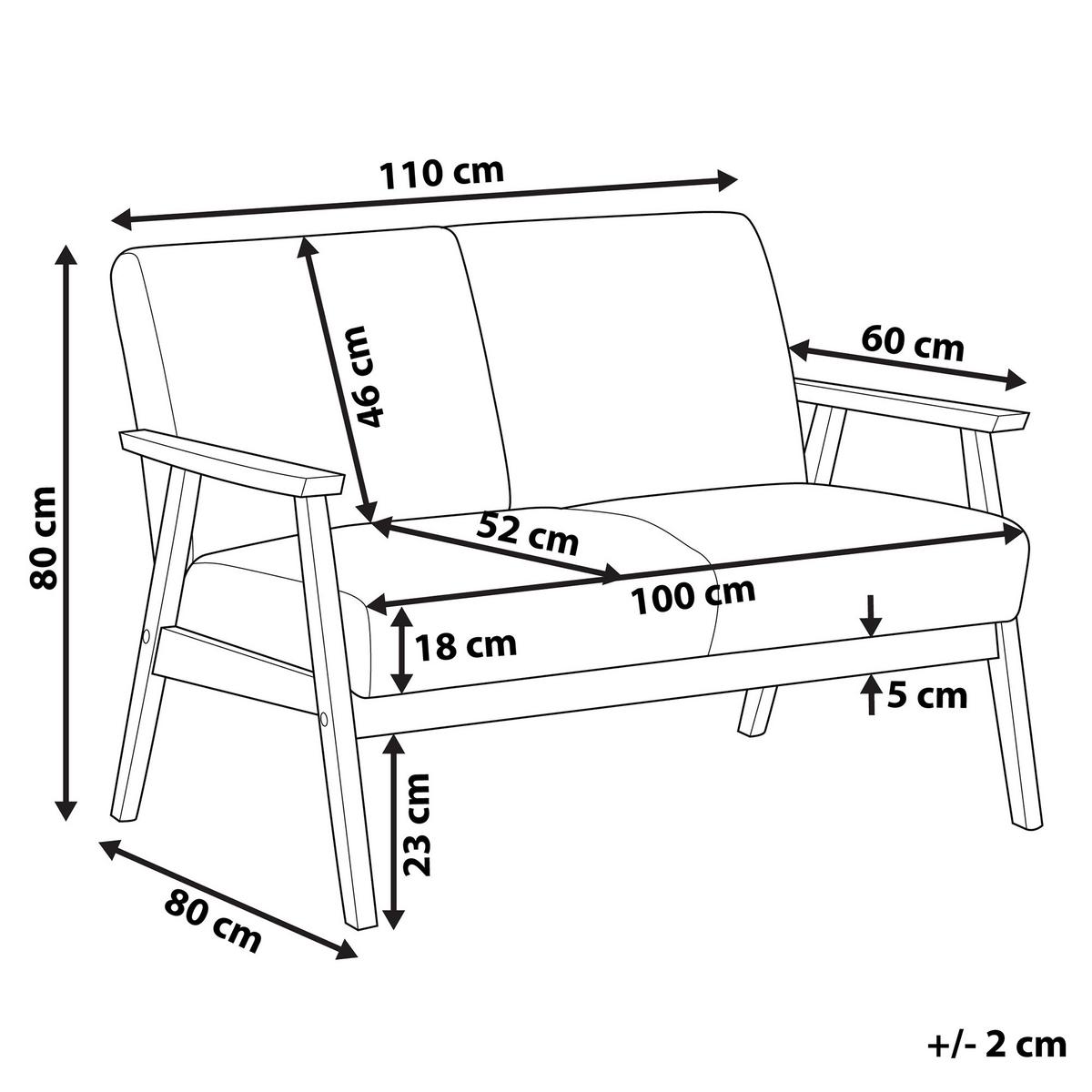 2-SITZER-SOFA Polsterbezug Braun Asnes - Braun, Textil (110/80/80cm) - Beliani