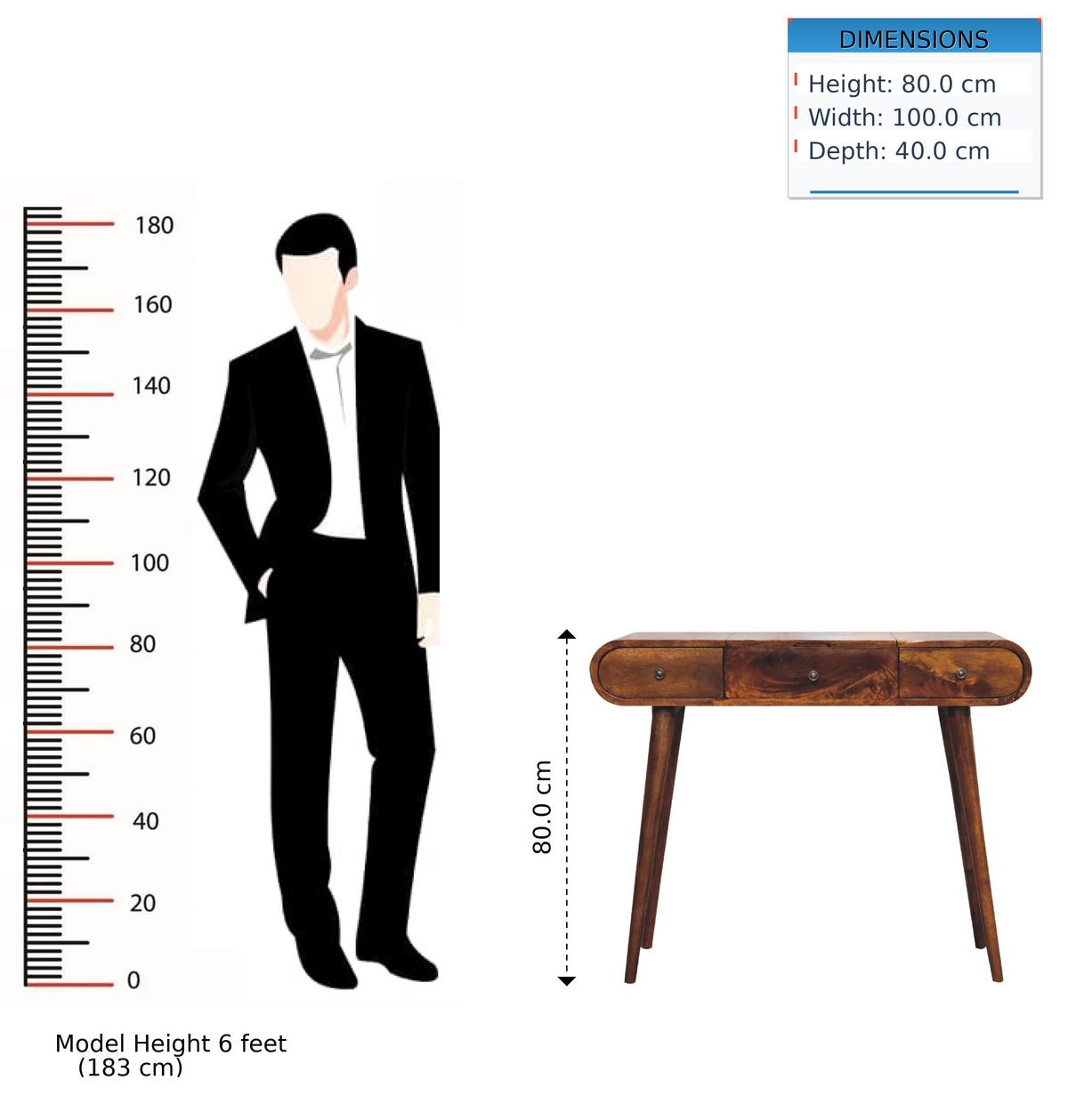 SPIEGELSCHMINKTISCH in Kastanienholz-Essenz mit 2 Schubladen, 4 Fächer, Braun - Messingfarben/Braun, Holz/Metall (100/80/40cm) - Artisan Furniture