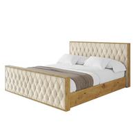 POLSTERBETT mit Bettkasten, Fußteil und Lattenrost, Boxbett ohne Matratze - ENZO5-Z 180x200 Beige - Ecru, Holzwerkstoff/Textil (180/200cm) - ALTDECOR