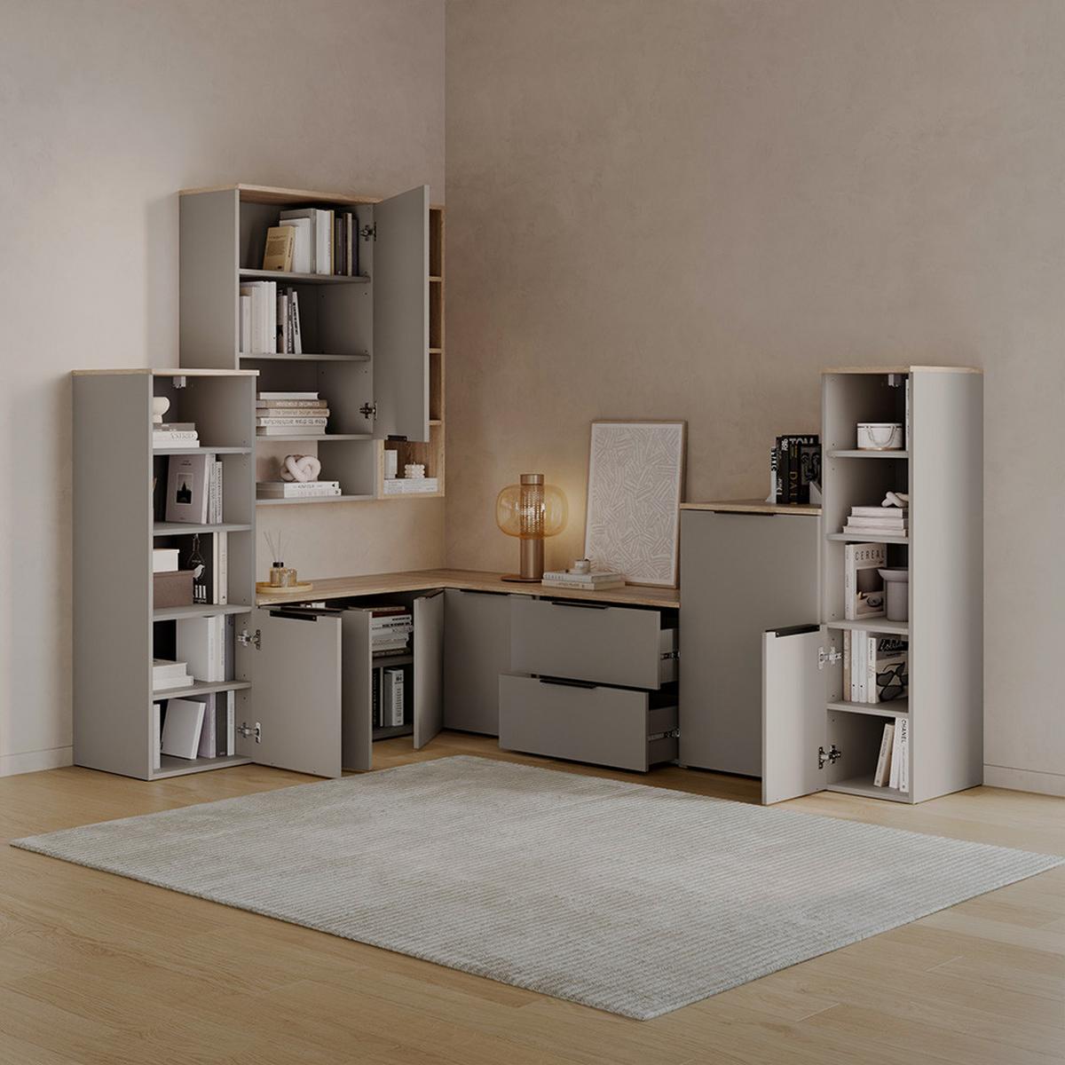 UNIVERSALSCHRANK Piave Greige mit einer Tür - Greige, Holzwerkstoff (40.2/120/40cm) - Livinity®