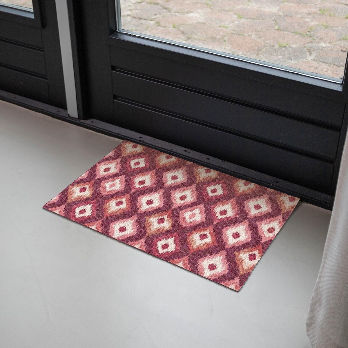 FUSSMATTE Diamantformen - Rosa - Muster - Textur Flurteppich 60x40 cm - Beere, Kunststoff (60/0.4cm) - MuchoWow