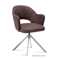 ARMLEHNSTUHL drehbar (2er-Set) Davinia 59x87x61 Edelstahl/Braun - Edelstahlfarben/Braun, Kunststoff (61/87/59cm) - 58aufmkessel