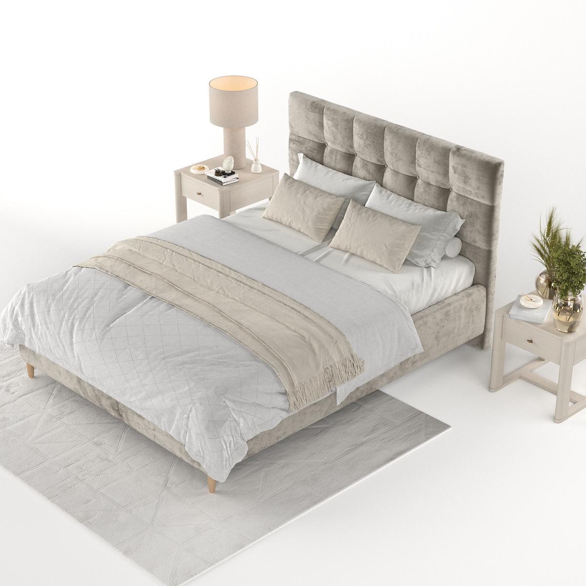 POLSTERBETT Cora 140/200 cm Beige im Lotta Stoff - Beige/Naturfarben, Holz/Holzwerkstoff (140/200cm) - AltaBeds