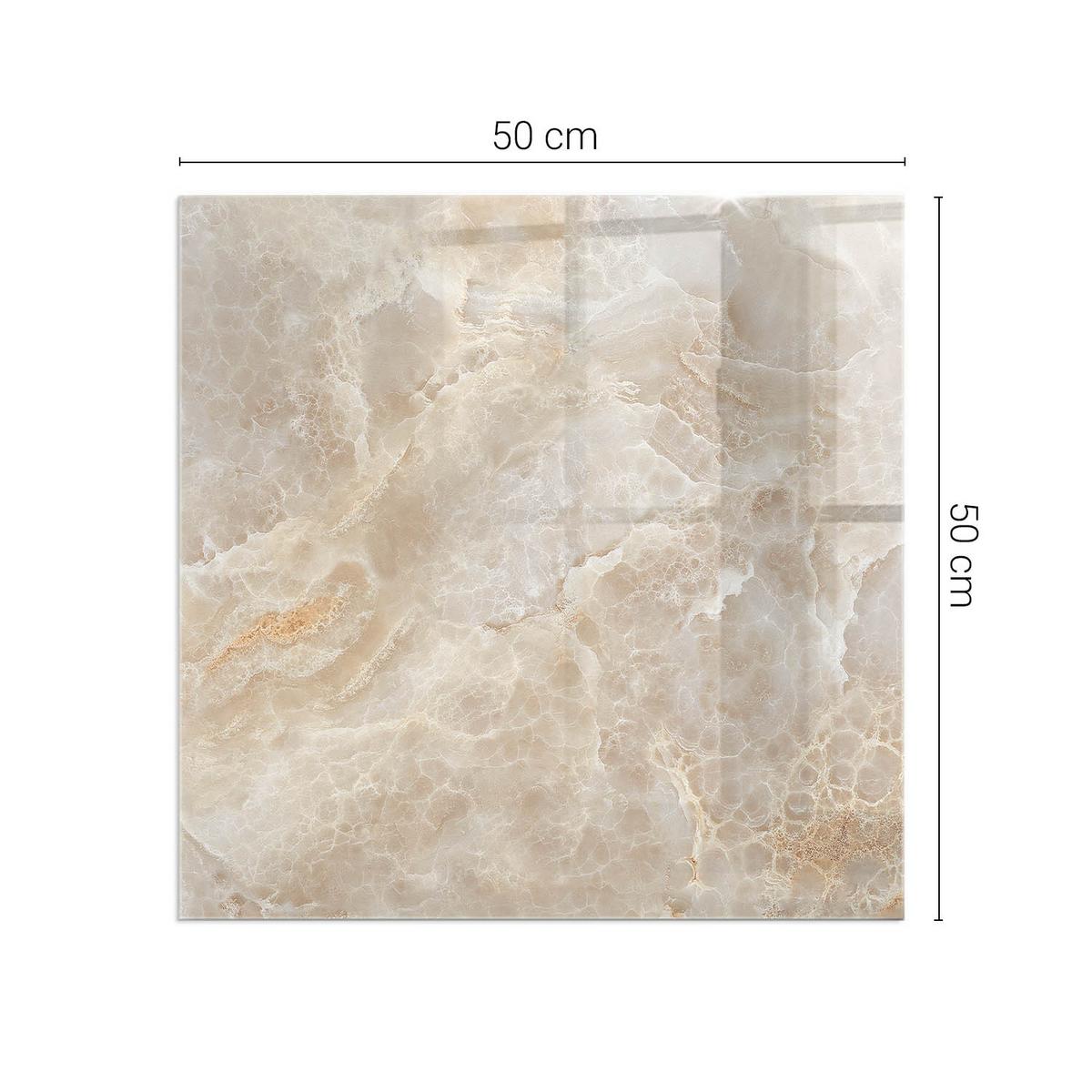 GLASPLATTE für Kamin 50x50 cm - Beige, Glas (50/50/0.4cm) - TULUP
