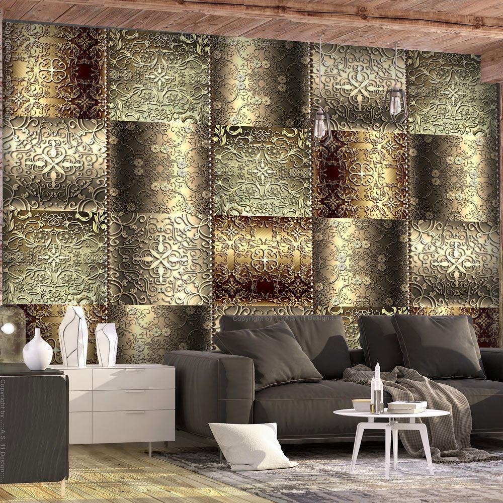 SELBSTKLEBENDE FOTOTAPETE 441/315 cm - Goldfarben, Kunststoff/Textil (441/1cm) - KUNSTLOFT