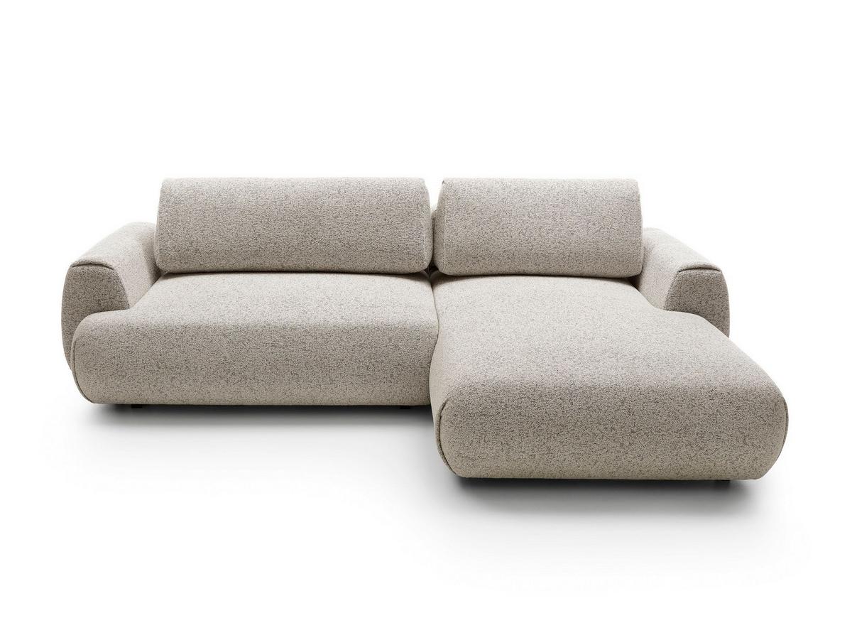ECKSOFA ZEST Beige Geflochtener Stoff mit Schlaffunktion - Beige, Holz (270/167cm) - MASSENO
