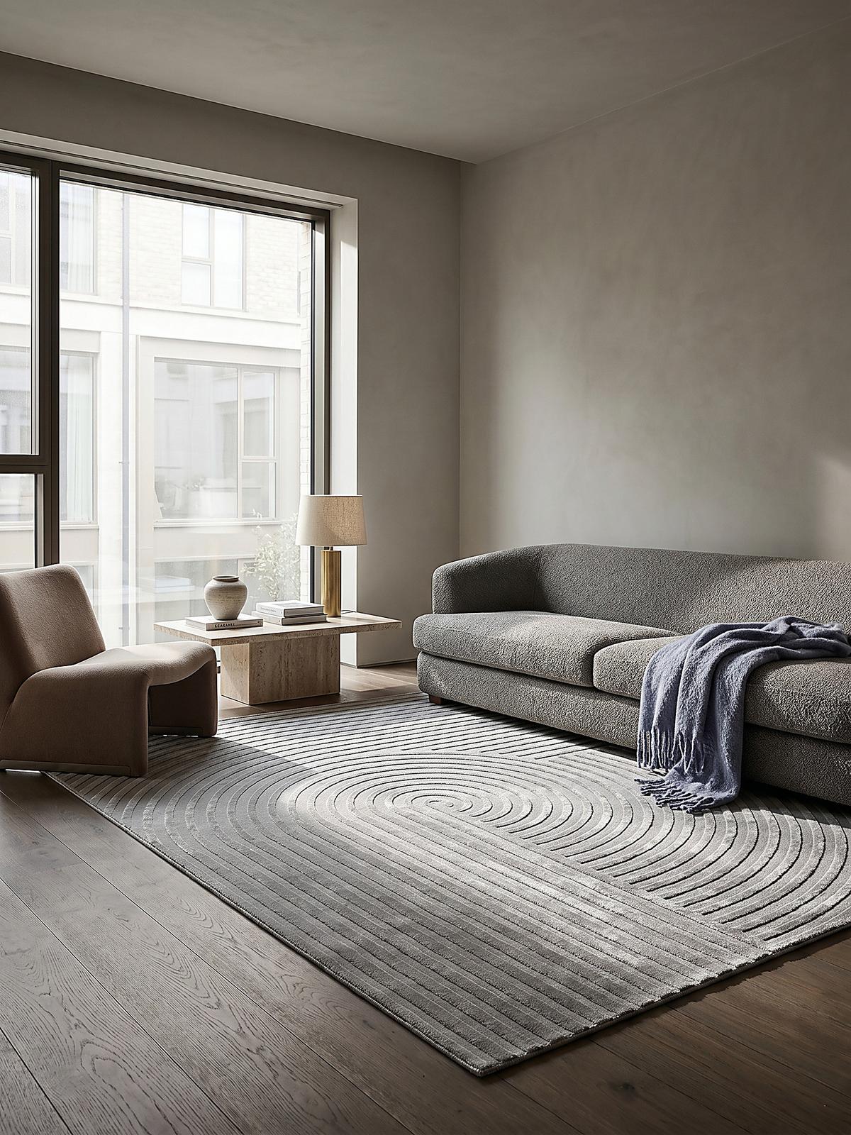 KURZFLORTEPPICH Geometrisch ERESMA Polyester Grau 140 x 200 cm - Grau, Textil (140/200cm) - KADIMA DESIGN