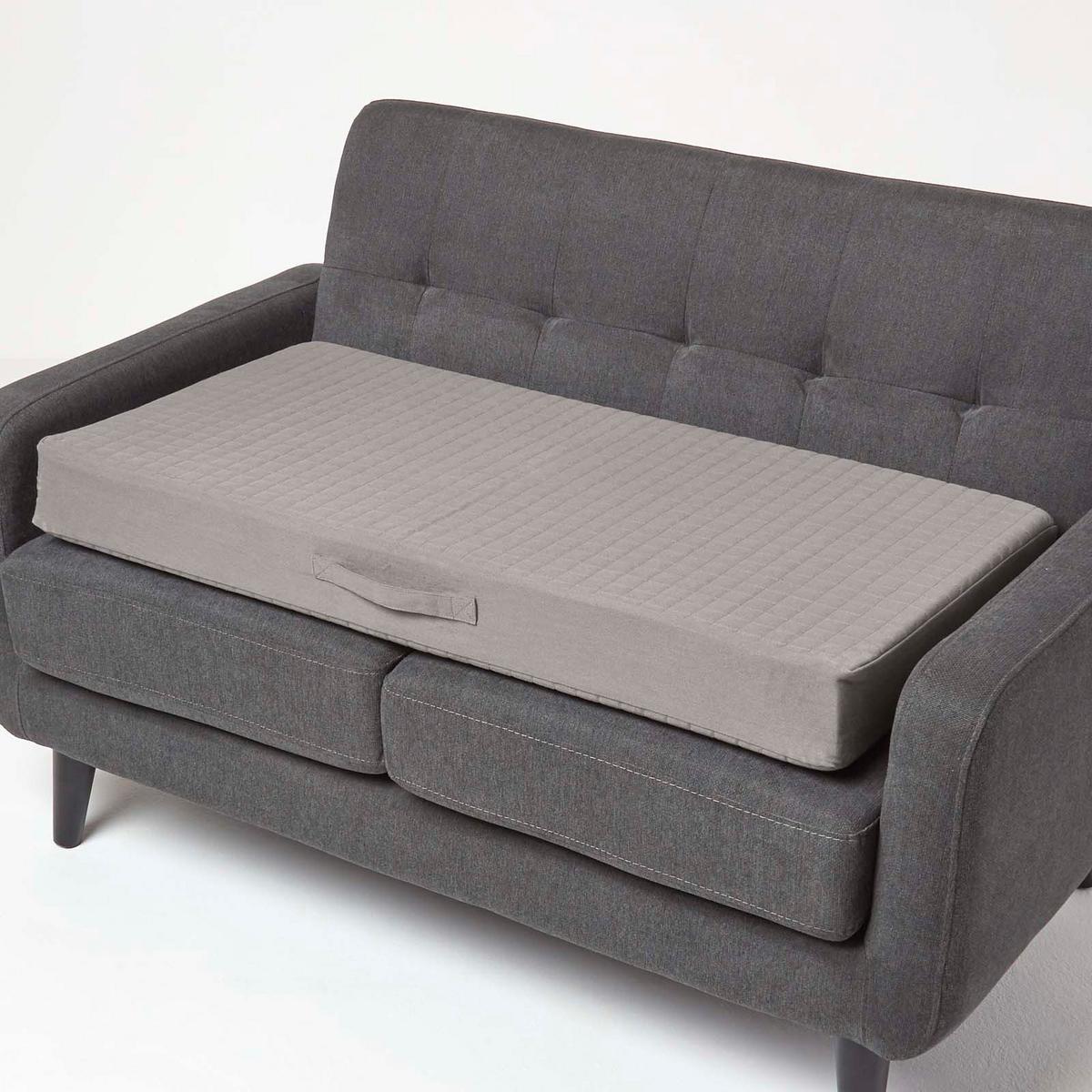 SITZKISSEN-BEZUG für Sofa-Auflage 100/50/10 cm, Baumwolle - Grau, Textil (100/50/10cm) - Homescapes